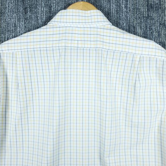Polo Ralph Lauren Shirt Mens 17.5 36/37 White Blue Check Regent Button Up Pony - Picture 4 of 11